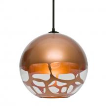 Besa Lighting 1JC-ROCKYCP-BK - Besa, Rocky Cord Pendant, Copper, Black Finish, 1x60W MAX E26 Base