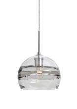 Besa Lighting 1JC-SPIR8SC-SN - Besa Spirit 8 Pendant, Smoke/Clear, Satin Nickel Finish, 1x60W Medium Base