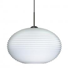 Besa Lighting 1JT-491307-BK - Besa Pendant Pape 12 Black Opal Ribbed 1x75W MAX E26 Base