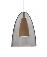 Besa Lighting 1JT-DANOSMMD-LED-SN - Besa, Dano Cord Pendant, Smoke/Medium, Satin Nickel Finish, 1x9W LED