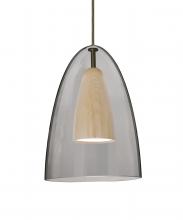 Besa Lighting 1JT-DANOSMNA-LED-BR - Besa, Dano Cord Pendant, Smoke/Natural, Bronze Finish, 1x9W LED