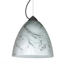 Besa Lighting 1KX-4470MG-BK - Besa Vila Cable Pendant Black Marble Grigio 1x60W MAX E26 Base