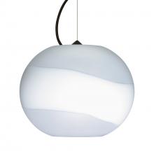 Besa Lighting 1KX-477699-BK - Besa Luna Pendant Opal Frost Black 1x100W MAX E26 Base