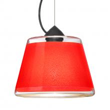 Besa Lighting 1KX-PIC9RD-BK - Besa Pica 9 Pendant 1Kx Red Sand Black 1x75W MAX E26 Base