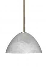 Besa Lighting 1TT-420152-LED-SN - Besa Tessa LED Stem Pendant Marble Satin Nickel 1x9W LED