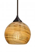 Besa Lighting 1TT-JILLYAM-EDIL-BR - Besa, Jilly Stem Pendant, Vapor Amber, Bronze Finish, 1x5W LED Filament