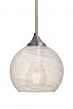 Besa Lighting 1TT-JILLYCL-EDIL-SN - Besa, Jilly Stem Pendant, Vapor Clear, Satin Nickel Finish, 1x5W LED Filament