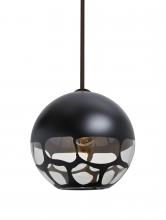 Besa Lighting 1TT-ROCKYBK-BR - Besa, Rocky Stem Pendant, Black, Bronze Finish, 1x60W Medium Base