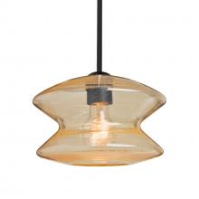 Besa Lighting 1TT-ZENGD-BK - Besa, Zen Stem Pendant, Gold Bubble, Black Finish, 1x60W MAX E26 Base