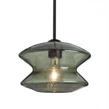 Besa Lighting 1TT-ZENMS-BK - Besa, Zen Stem Pendant, Moss Bubble, Black Finish, 1x60W MAX E26 Base