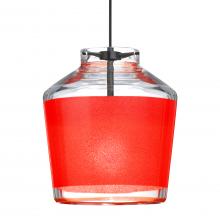 Besa Lighting 1XT-PIC6RD-BK - Besa Pendant Pica 6 Black Finish, Red Sand 1x50W MAX GY6.35 Base