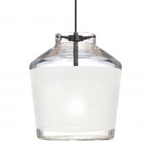 Besa Lighting 1XT-PIC6WH-BK - Besa Pendant Pica 6 Black Finish, White Sand 1x50W MAX GY6.35 Base