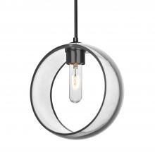 Besa Lighting J-MANACL-BK-NI - Besa Mana Pendant For Multiport Canopy, Clear, Black Finish, 1x60W MAX E26 Base