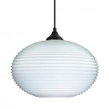 Besa Lighting OP-491307-BK - Besa Pendant Pape 12 Black Opal Ribbed 1x75W E26 Base