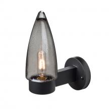 Besa Lighting SULUSM-WALL-BK - Sulu Outdoor Sconce, Smoke Bubble, Black Finish, 1x60W Medium Base