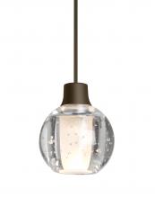 Besa Lighting XP-BOCA3BB-LED-BR - Besa, Boca 3 Cord Pendant, Clear Bubble, Bronze Finish, 1x3W LED