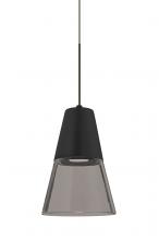 Besa Lighting XP-TIMO6BS-LED-BR - Besa, Timo 6 Cord Pendant,Smoke/Black, Bronze Finish, 1x9W LED