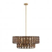 Savoy House 7-9284-7-220 - Silencio 7-Light Pendant in Riviera Brass by Breegan Jane