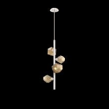 Hammerton CHB0039-T4-BS-B-001-L3 - Gem 4pc Twisted Vine-Beige Silver-Bronze Blown Glass-Threaded Rod Suspension-LED 3000K