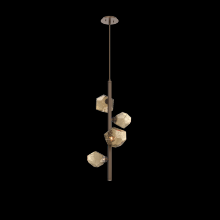 Hammerton CHB0039-T4-FB-B-001-L1 - Gem 4pc Twisted Vine-Flat Bronze-Bronze Blown Glass-Threaded Rod Suspension-LED 2700K