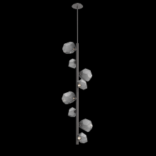 Hammerton CHB0039-T8-GP-S-001-L1 - Gem 8pc Twisted Vine-Graphite-Smoke Blown Glass-Threaded Rod Suspension-LED 2700K