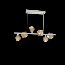 Hammerton PLB0039-T6-BS-B-001-L3 - Gem 6pc Twisted Branch-Beige Silver-Bronze Blown Glass-Threaded Rod Suspension-LED 3000K