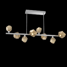 Hammerton PLB0039-T8-CS-B-001-L1 - Gem 8pc Twisted Branch-Classic Silver-Bronze Blown Glass-Threaded Rod Suspension-LED 2700K