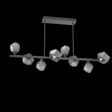 Hammerton PLB0039-T8-GP-S-001-L1 - Gem 8pc Twisted Branch-Graphite-Smoke Blown Glass-Threaded Rod Suspension-LED 2700K