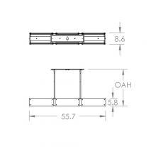 Hammerton PLB0044-56-GB-FS-001-E2 - Textured Glass Linear Suspension-56-Gilded Brass