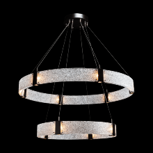 Hammerton CHB0042-2B-BS-BG-CA1-L3 - Two Tier Parallel Ring Chandelier-2B-Metallic Beige Silver