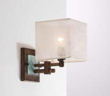 Lustrarte 425-00-8722 - Wall fixture with plexiglas detail on the base and with square white lampshade
