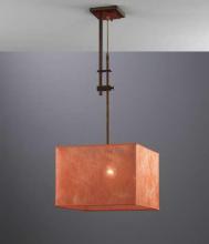 Lustrarte 534-00-2225 - Pendant with plexiglas detail on ceiling cup and with square orange lampshade