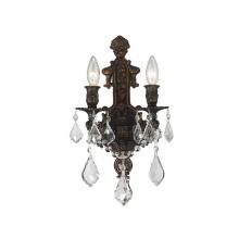 Worldwide Lighting Corp W23315F12 - Versailles 2-Light dark Bronze Finish Crystal Wall Sconce Light 12 in. W x 13 in. H Medium