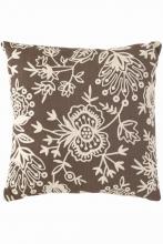 Pine Cone Hill FCCDP22 - Fresh American Flora Crewel Charcoal indoor/outdoor pillow 22"x22"