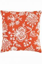 Pine Cone Hill FCODP22 - Fresh American Flora Crewel Tangerine indoor/outdoor pillow 22"x22"