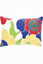 Pine Cone Hill POFBDP22 - Fresh American Poppy Fuchsia/Blue indoor/outdoor pillow 22"x16"