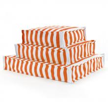 Pine Cone Hill RDB234-WOS - Fresh American Trimaran Stripe Tangerine/White Indoor/Outdoor Wouf 18x24x6