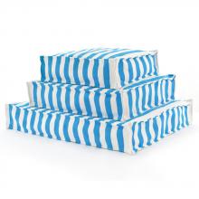 Pine Cone Hill RDB235-WOS - Fresh American Trimaran Stripe Turquoise/White Indoor/Outdoor Wouf 18x24x6