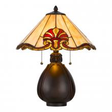 CAL Lighting BO-3015TB - 60W X 2 Tiffany Table Lamp with Pull Chain Switch with Resin Lamp Body