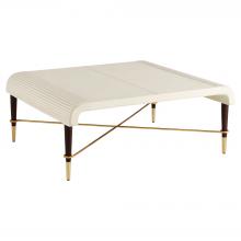 Cyan Designs 12219 - Channel Cocktail Table Off-White Walnut Brass