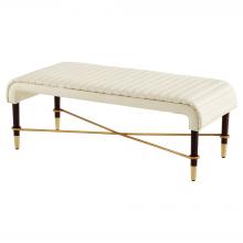 Cyan Designs 12221 - Channel Bench Off-White Walnut Brass