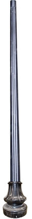 Dabmar PT-10BASE-FL/B - 10' FLUTED GALVANIZED STEEL POST 3.5" OD with DECORATIVE BASE