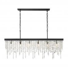 Crystorama WIN-617-BF-CL-MWP - Winham 6 Light Black Forged Linear Chandelier