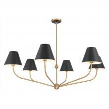 Crystorama XAV-B9319-VG-MK - Xavier 6 Light Vibrant Gold + Matte Black Chandelier