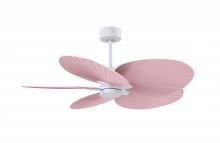 Matthews Fan Company AKTP-MWH-PI - Alessandra Tropical 5-blade ceiling fan in Matte White and Light Pink blades.