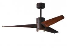 Matthews Fan Company SJ-TB-WN-52 - Super Janet three-blade ceiling fan in Textured Bronze finish with 52” solid walnut tone blades