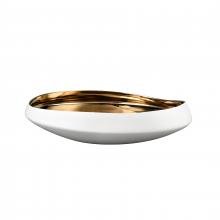 ELK Home Plus H0017-9746 - Greer Bowl - Low White and Gold Glazed (2 pack) (2 pack)