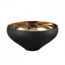 ELK Home Plus H0017-9754 - Greer Bowl - Tall Black and Gold Glazed (2 pack) (2 pack)