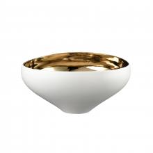 ELK Home Plus H0017-9755 - Greer Bowl - Tall White and Gold Glazed (2 pack) (2 pack)