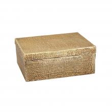 ELK Home Plus H0807-10663 - Square Linen Texture Box - Small Brass